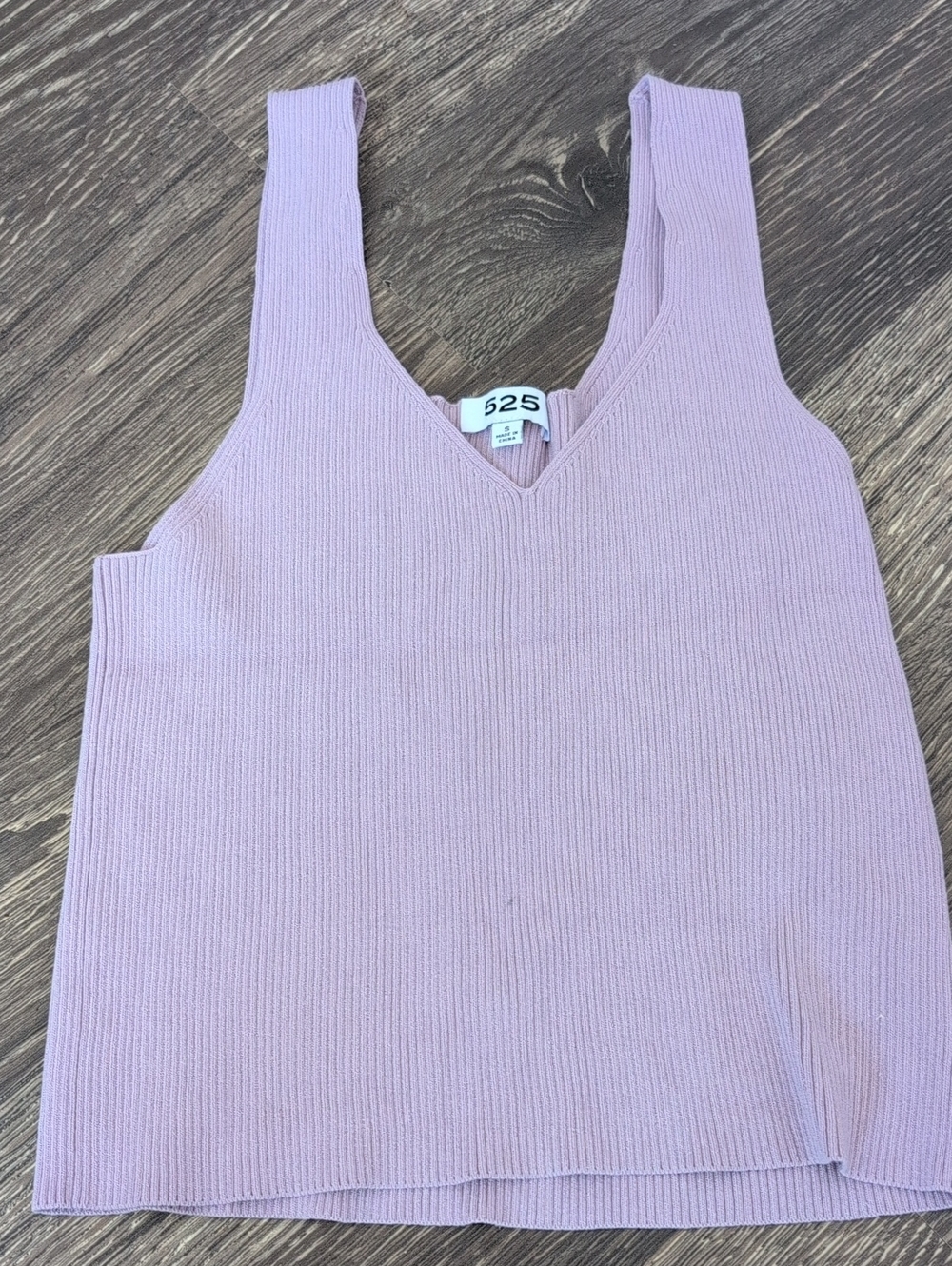 525 America Pastel Lilac Ribbed V-Neck Tank